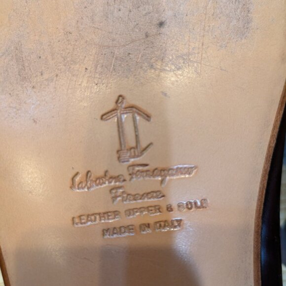 VINTAGE Ferragamo Caronte, Burgundy, Men's Size 9-1/2 D, Made in Italy - Picture 7 of 10